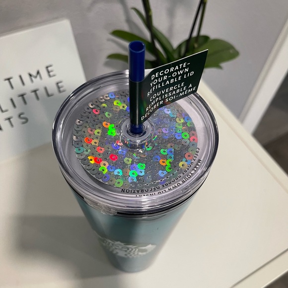 New Starbucks Blue/green venti tumbler. Decorate your own lid. - Picture 2 of 3